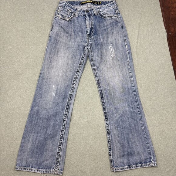 Rock and Roll Denim Jeans Cannon Bootcut Loose Mens Sz 32x32 Distressed Light - Picture 1 of 10